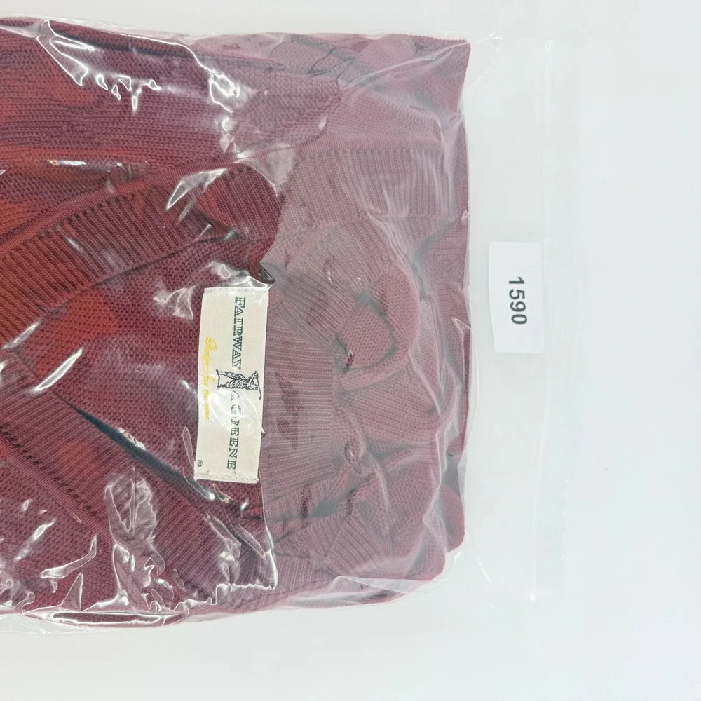Fairway & Greene Mens XL Pima Cotton Argyle V-Neck Golf Sweater Vest Burgundy